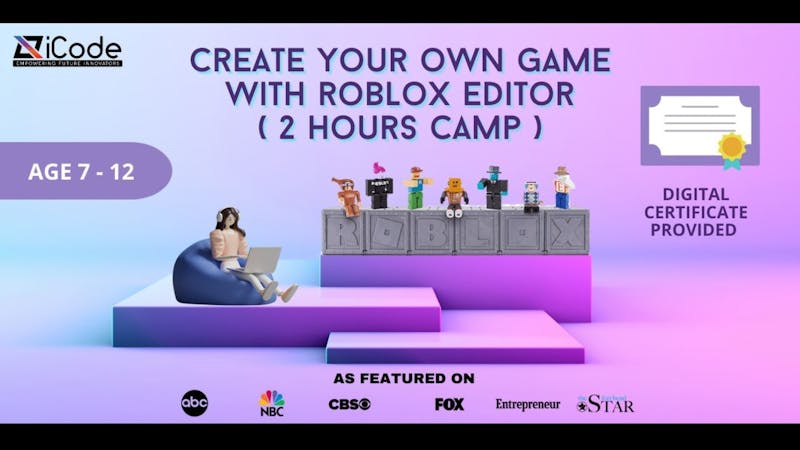 Create your own GAME with ROBLOX EDITOR Tickets by iCode School